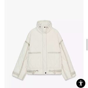 Zara quilted water repellent jacket in cream